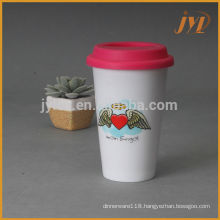 280cc ceramic promotional products with silicone lid